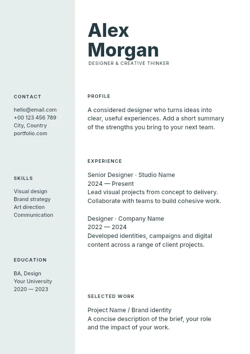 Clear direction resume template · Professional resume