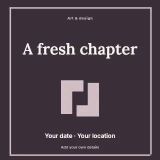 A Fresh Chapter social media post template · Framed editorial