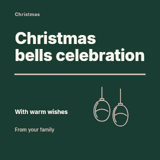 Christmas bells celebration social media post template · Typography & ornament