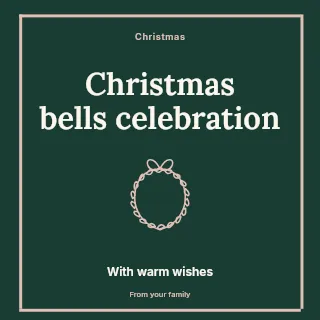 Christmas bells celebration social media post template · Framed editorial