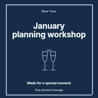 January planning workshop social media post template · Framed editorial