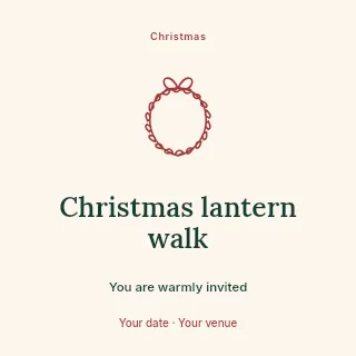 Christmas lantern walk social media post template · Illustrated folio
