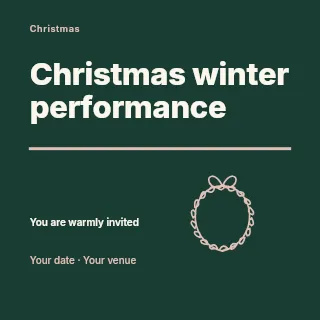 Christmas winter performance social media post template · Typography & ornament