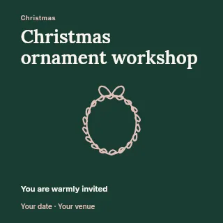 Christmas ornament workshop social media post template · Fine-line cover