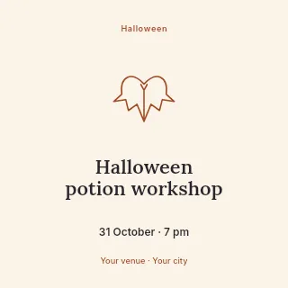 Halloween potion workshop social media post template · Illustrated folio