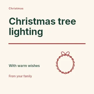 Christmas tree lighting social media post template · Typography & ornament