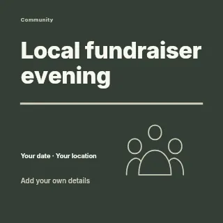 Local fundraiser evening social media post template · Typography & ornament