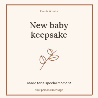 New baby keepsake social media post template · Framed editorial