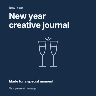 New Year creative journal social media post template · Fine-line cover