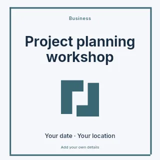 Project planning workshop social media post template · Framed editorial