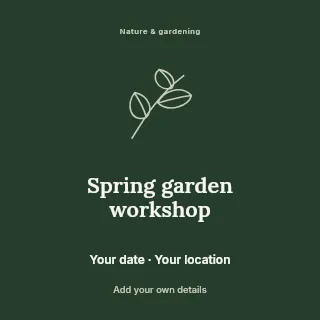Spring garden workshop social media post template · Illustrated folio