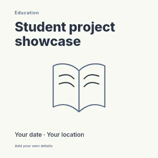 Student project showcase social media post template · Fine-line cover