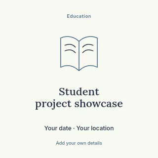 Student project showcase social media post template · Illustrated folio