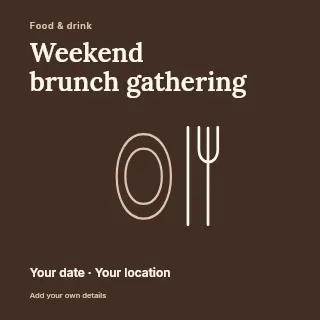 Weekend brunch gathering social media post template · Fine-line cover