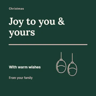 Christmas ruby ornament social media post template · Typography & ornament