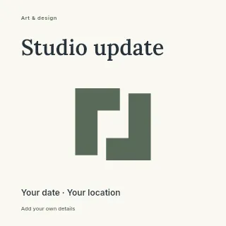 Studio Update social media post template · Fine-line cover