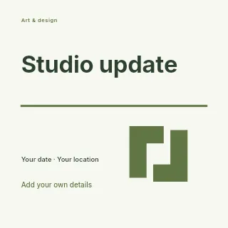 Studio Update social media post template · Typography & ornament