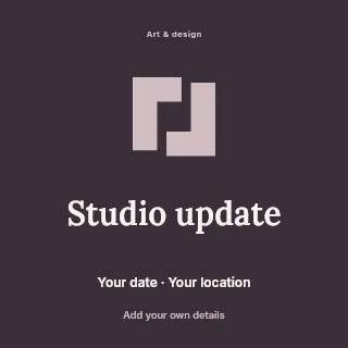 Studio Update social media post template · Illustrated folio