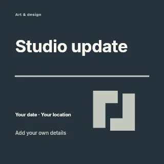 Studio Update social media post template · Typography & ornament