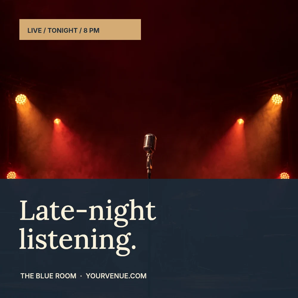 Late-night listening social media post template · Music post