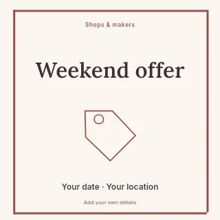 Weekend Offer social media post template · Framed editorial