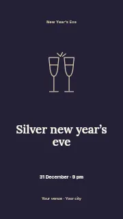 Silver New Year’s Eve instagram story template · Illustrated folio