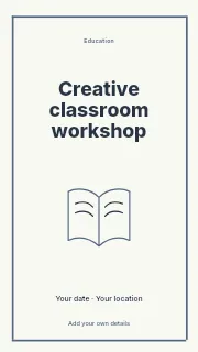 Creative classroom workshop instagram story template · Framed editorial