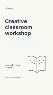 Creative classroom workshop instagram story template · Typography & ornament