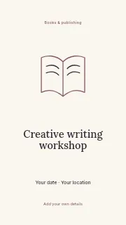 Creative writing workshop instagram story template · Illustrated folio