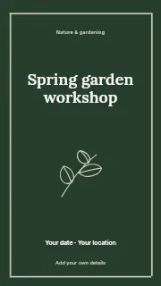 Spring garden workshop instagram story template · Framed editorial