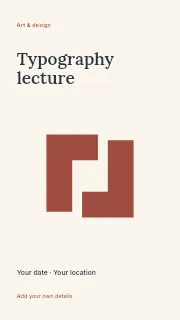 Typography lecture instagram story template · Fine-line cover