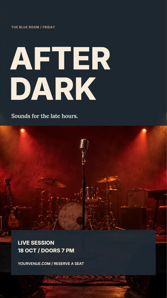 After dark instagram story template · Music story