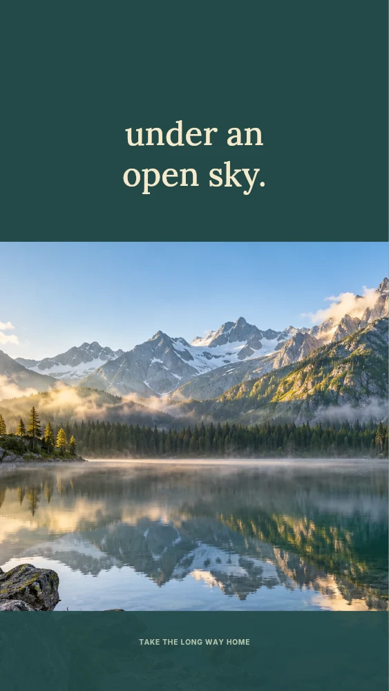 Under an open sky phone wallpaper template · Landscape wallpaper