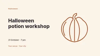 Halloween potion workshop youtube thumbnail template · Horizontal photo dialogue