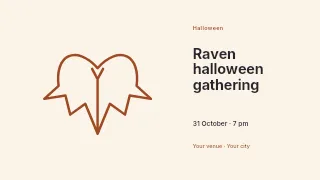 Raven Halloween gathering youtube thumbnail template · Horizontal photo dialogue