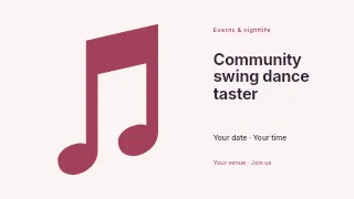 Community swing dance taster youtube thumbnail template · Horizontal photo dialogue