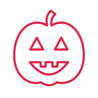 Carved Halloween pumpkin.