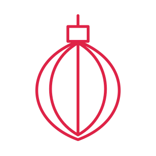 Drop Christmas ornament with longitude pattern.