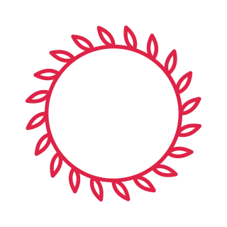 20 leaf counterclockwise wreath.
