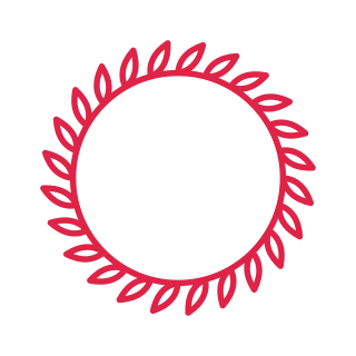 24 leaf clockwise wreath.