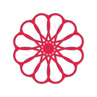 A radial flower has 12 open petals arranged around a circular centre.