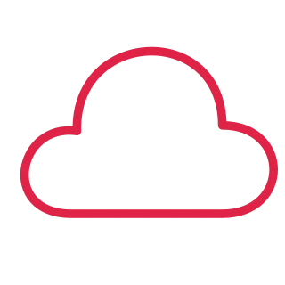 A soft cloud outline has a tall central lobe and a flat lower edge.