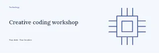 Creative coding workshop banner template · Horizontal photo dialogue