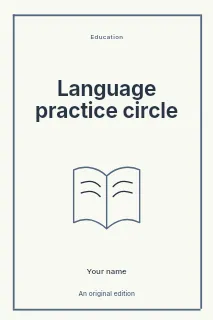 Language practice circle book cover template · Framed editorial