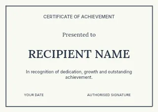 Community award certificate template · Structured certificates