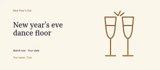 New Year’s Eve dance floor event ticket template · Horizontal photo dialogue