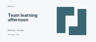 Team learning afternoon event ticket template · Horizontal photo dialogue