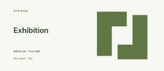 Quiet Forms event ticket template · Horizontal photo dialogue