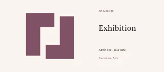 Quiet Forms event ticket template · Horizontal photo dialogue