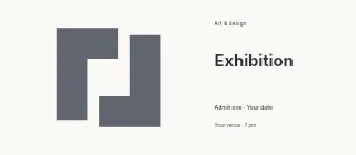 Quiet Forms event ticket template · Horizontal photo dialogue